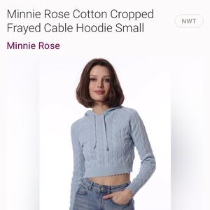 Minnie Rose Light Blue Off-the-Shoulder Sweater